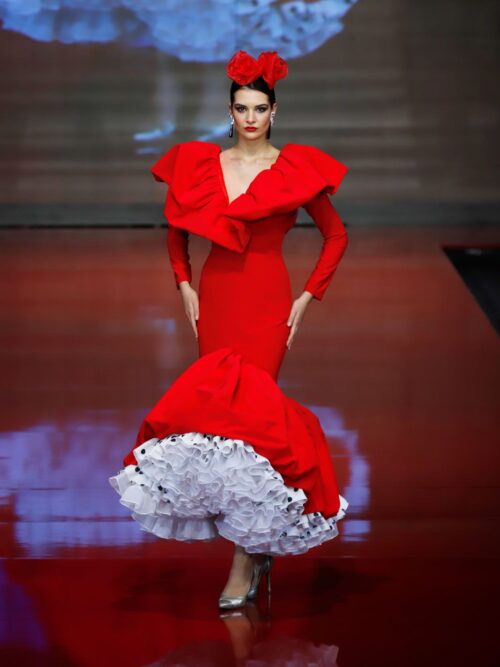 Vestido flamenca pasión rojo
