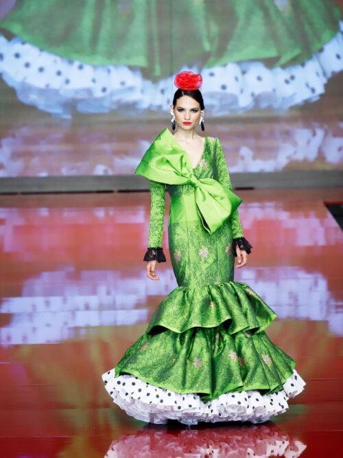 Vestido flamenca lazo verde