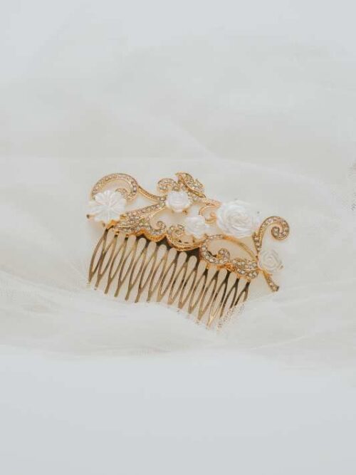 Peine novia dorado y nácar