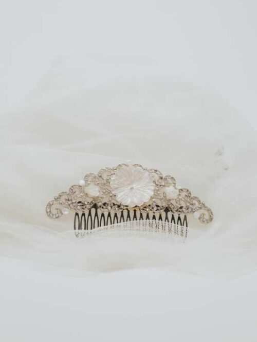 Peine novia rodio flor